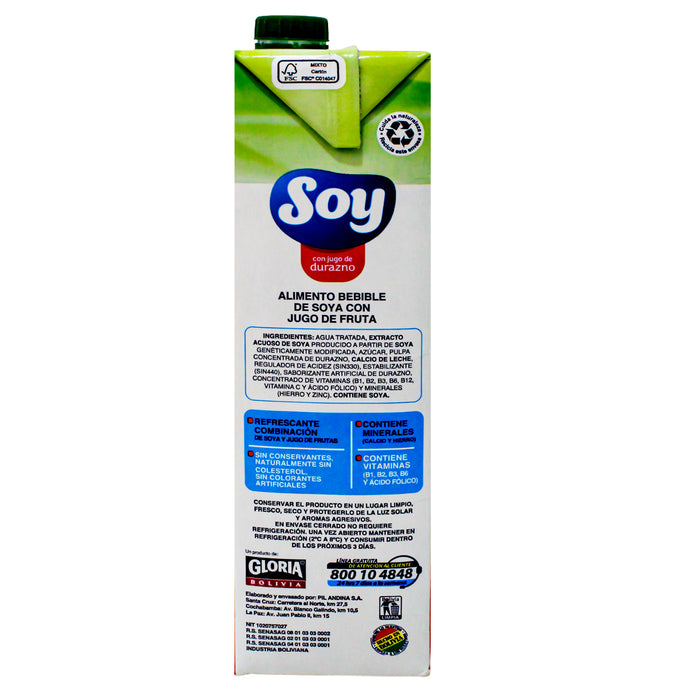 Soy Bebida De Soya Sabor Durazno X 1 L