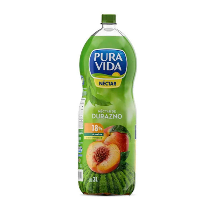 Néctar Pura Vida Durazno Con Adición De Vitamina C X 3Lt