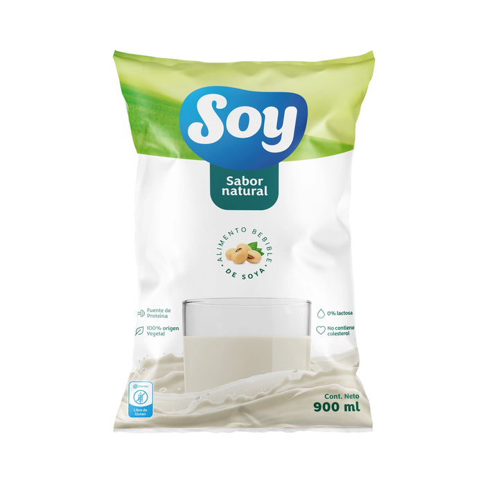 Soy Leche De Soya Natural Bolsa X 900Ml