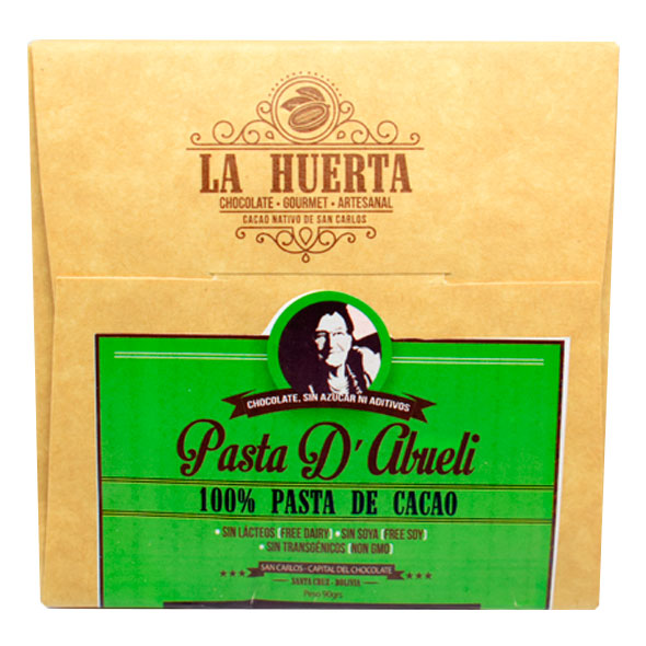 La Huerta Barra Chocolate 100% Pastilla De Cacao X 90G