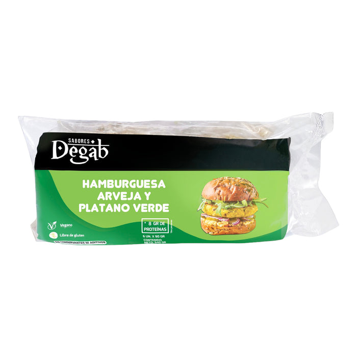 Hamburguesa De Arveja Y Plátano Verde Degab 540Gr 6 Unidades