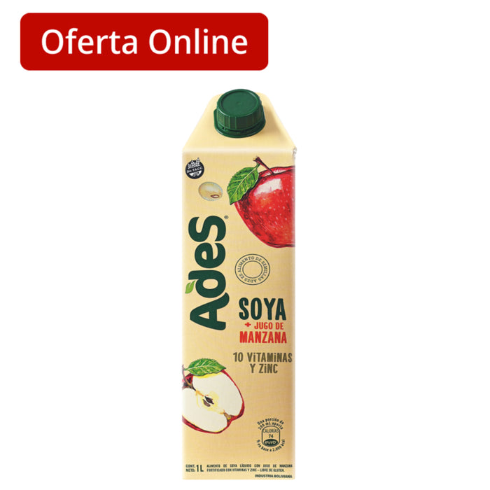 Bebida De Soya Ades Manzana Sin Gluten X 1 L
