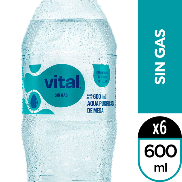 Agua Vital Sin Gas 600Ml Paquete X 6 Unidades