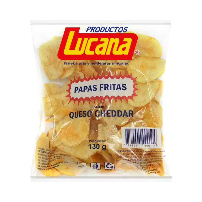 Papas Fritas Sabor Queso Cheddar Lucana X 130Gr