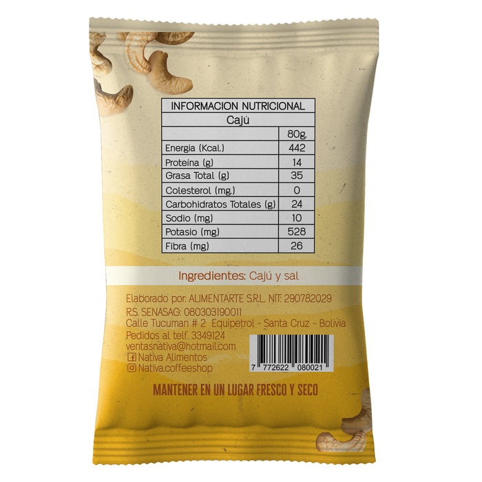 Castañas De Cajú Nativa X 80G