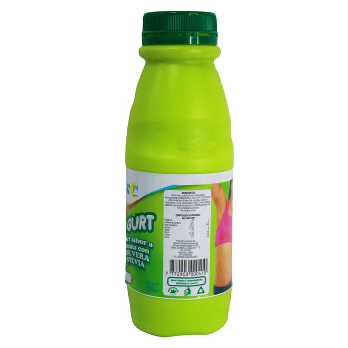 Clara Bella Alogurt Yogurt Sabor Manzana Con Aloe Vera Estevia X 500Ml