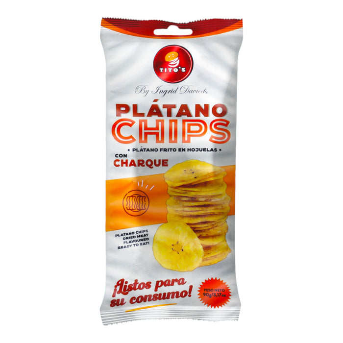 Plátano Titos Chips En Hojuelas Charque X 90G