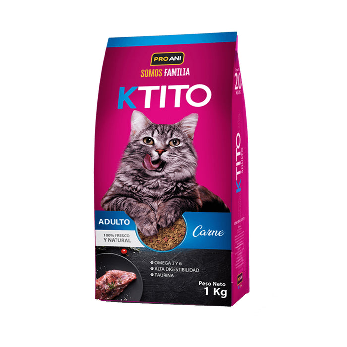 Croquetas Ktito Adulto Carne Y Leche Para Gato X 1Kg