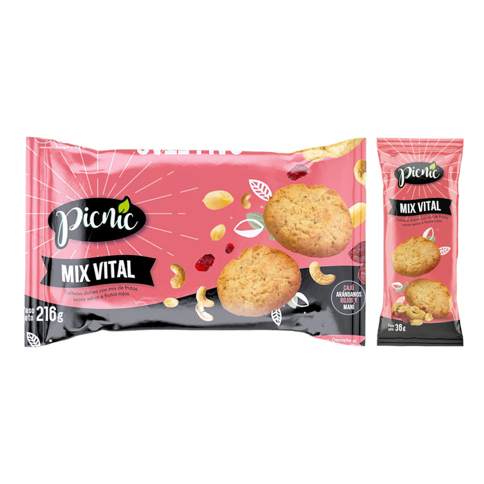 Galletas Picnic Mix Vital Pack X 6 Unidades