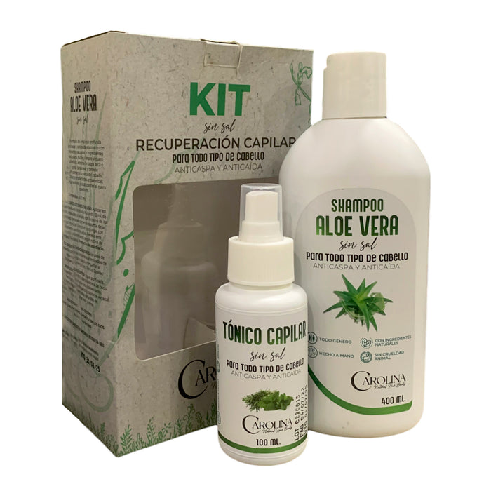 Shampoo + Tónico Carolina Hair Beauty Kit Recuperación Capilar