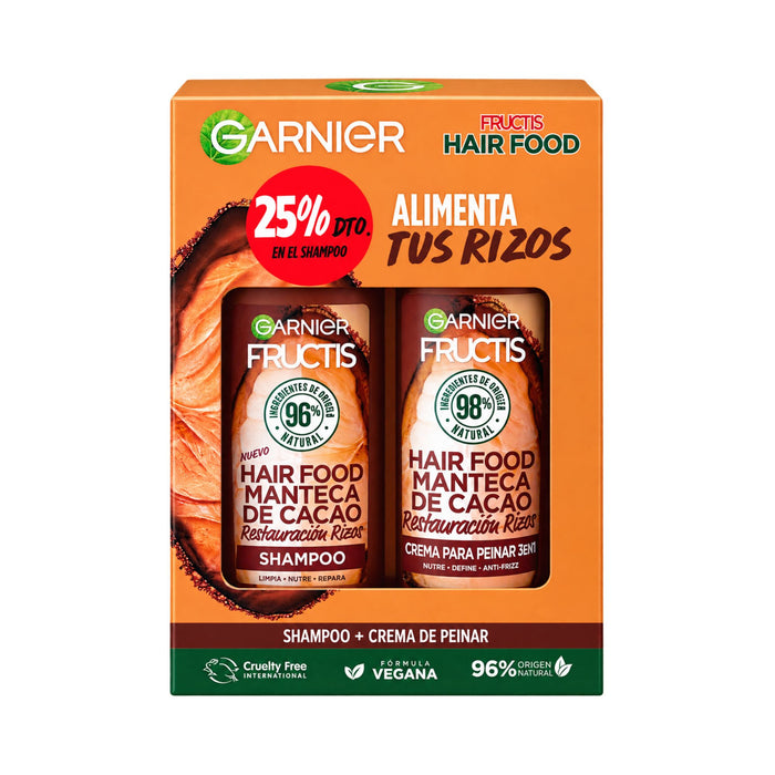 Pack Garnier Fructis Hair Food Manteca De Cacao Shampoo + Crema Para Peinar 300Ml