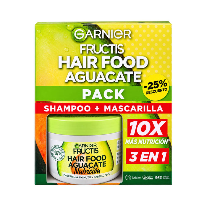 Pack Garnier Fructis Hair Food Aguacate Shampoo 300Ml + Mascarilla 350Ml