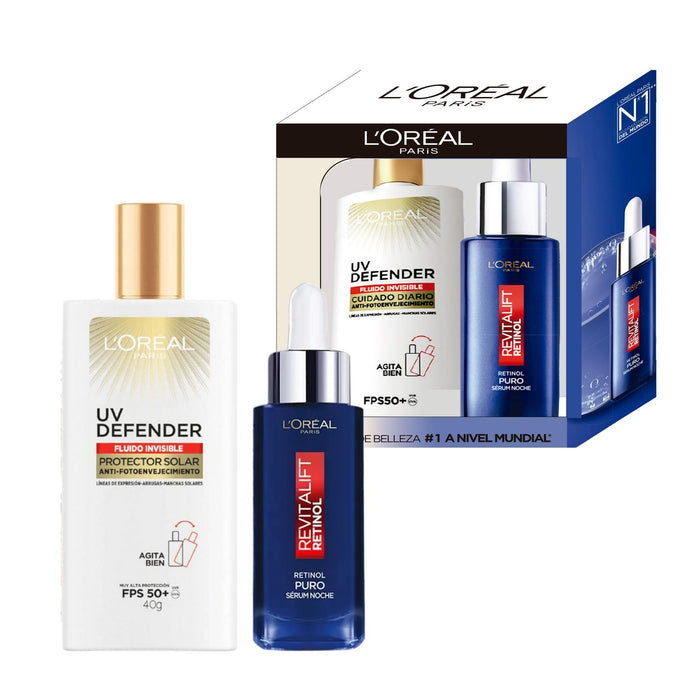 Pack Serum Retinol Noche + Uv Defender Fluido Fps 50+