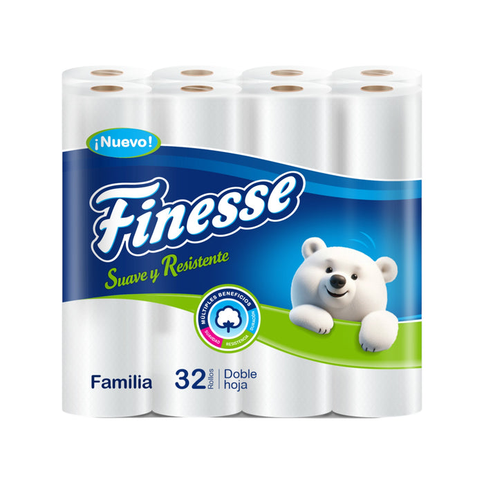 Papel Higiénico Finesse Familia Doble Hoja X 32 Rollos