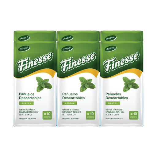 Caja de pañuelos Finesse Mentol, 51 pañuelos x 4 paquetes.