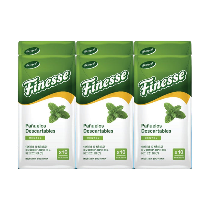 Caja de pañuelos Finesse Mentol, 51 pañuelos x 4 paquetes.