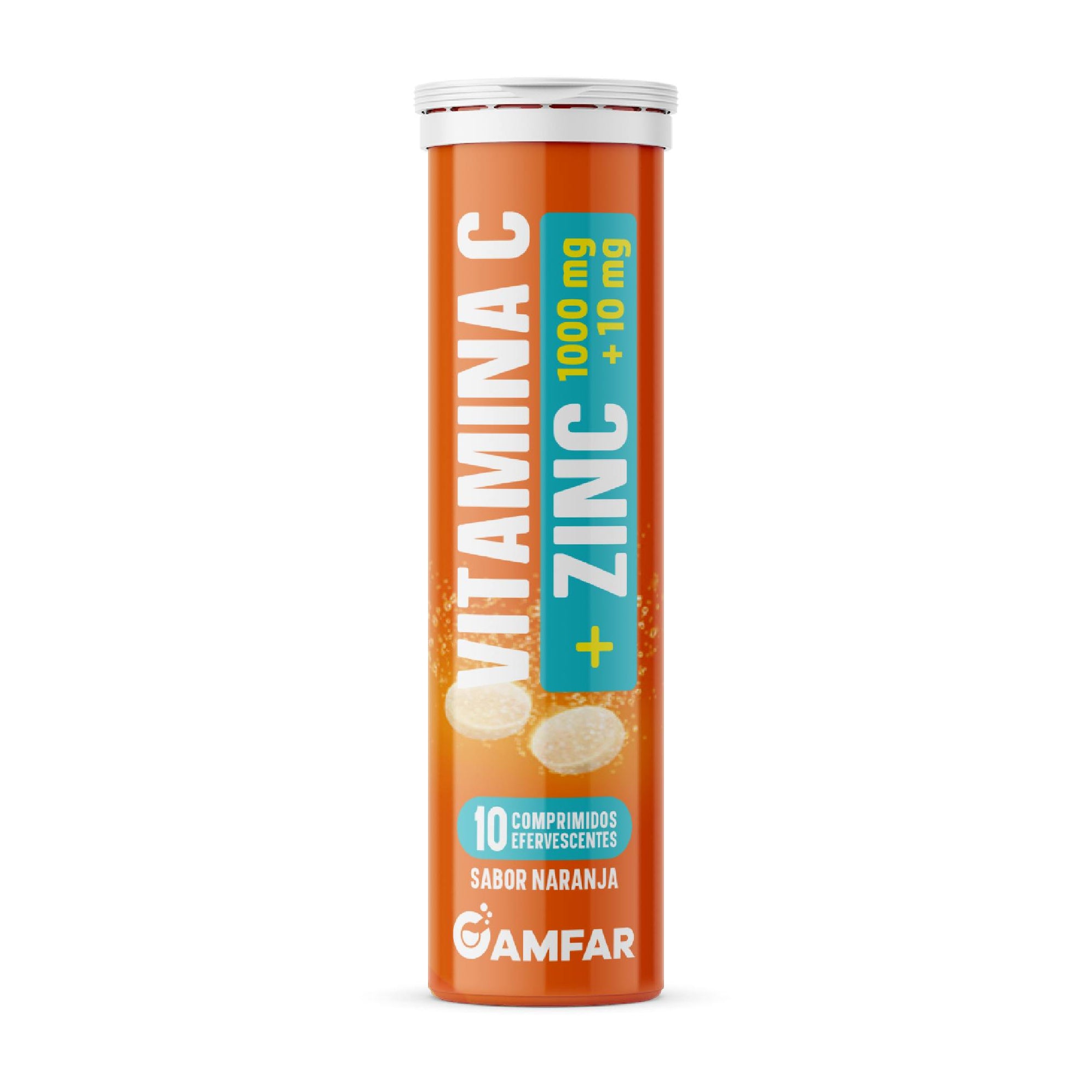 Camfar Vitamina C + Zinc Naranja Tubo X 10 Comprimidos Efervescentes— Farmacorp