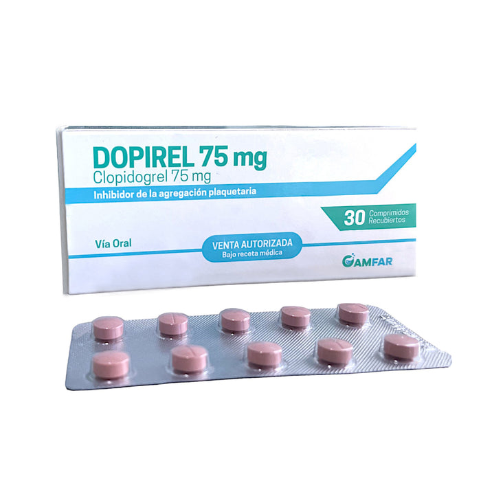 Dopirel 75Mg Clopidogrel X 30 Comprimidos