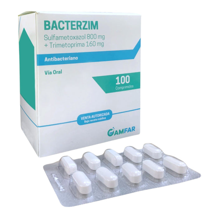 Comprimido de Antibiótico Bacterzim Sulfametoxazol/Trimetoprima.