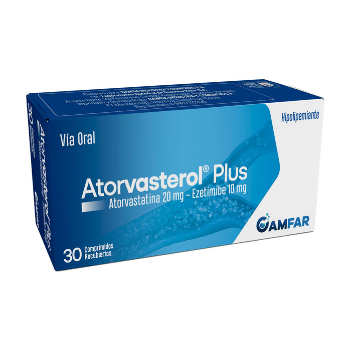 Atorvasterol Plus 20Mg Atorvastatina 10Mg Ezetimibe X Comprimido