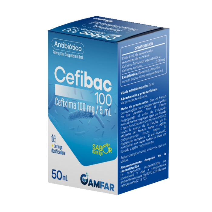 Cefibac 100Mg/5Ml Cefixima Suspensión Oral X 50Ml