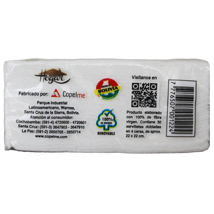 Servilletas Hogar Exclusive Premium (22X22cm) X 50 Unidades