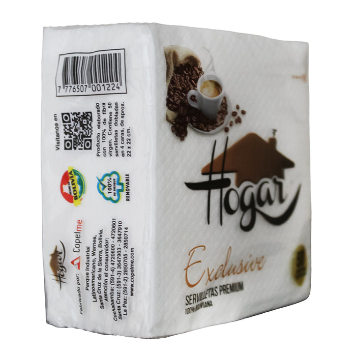 Servilletas Hogar Exclusive Premium (22X22cm) X 50 Unidades