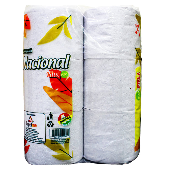 Nacional Plus Papel Higienico Dh Naranja Paquete X 6 Unidades