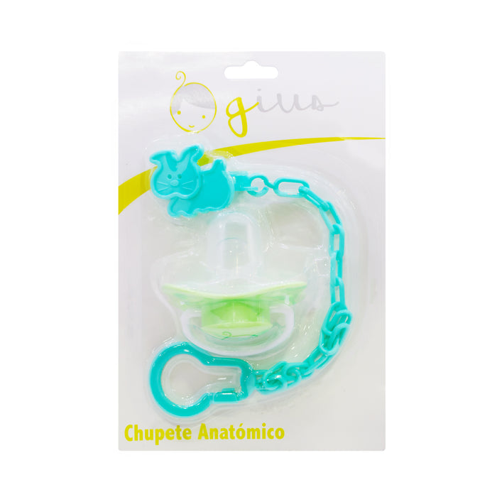 Chupete Gius Anatómico Con Cadena Verde