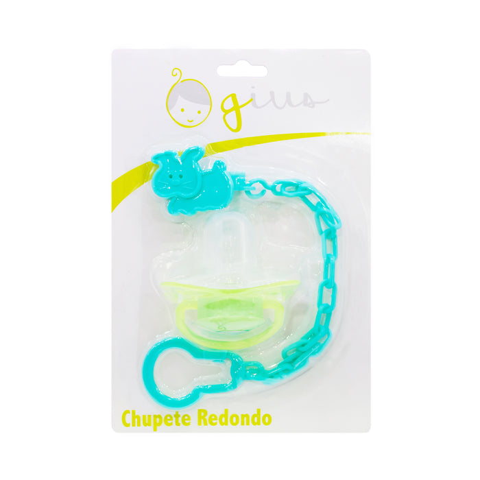 Chupete Gius Redondo Con Cadena Verde