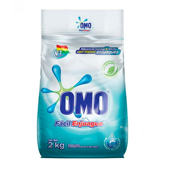 Omo Detergente Facil Enjuague X 2Kg