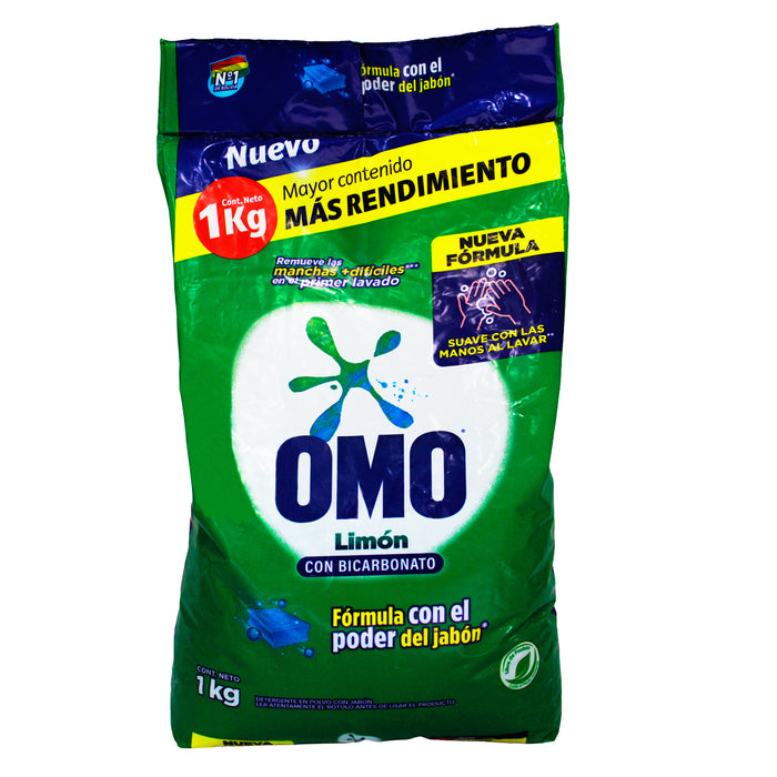 Omo Detergente Polvo Limon Con Jabon X 1Kg