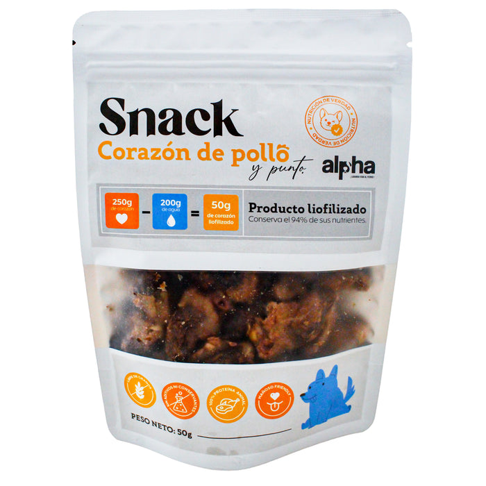 Snack Liofilizado De Corazón De Pollo X 50G