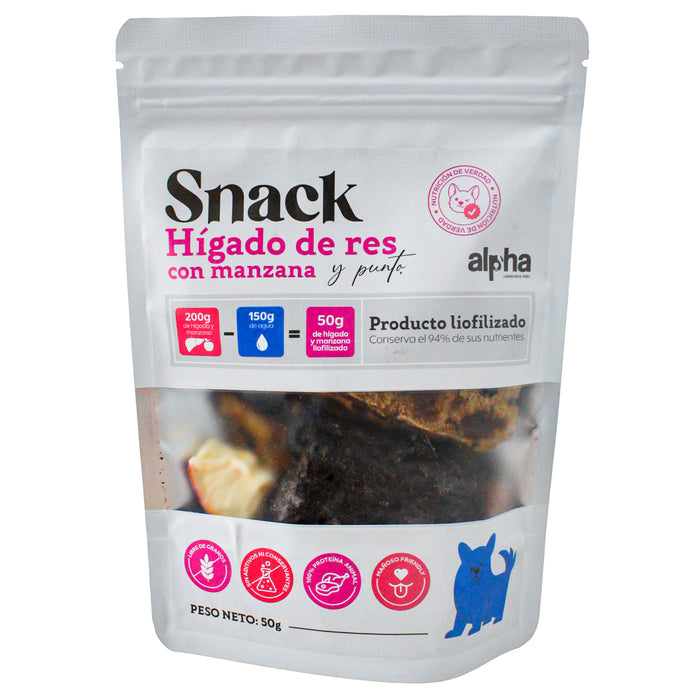 Snack Liofilizado De Hígado De Res Y Manzana X 50G