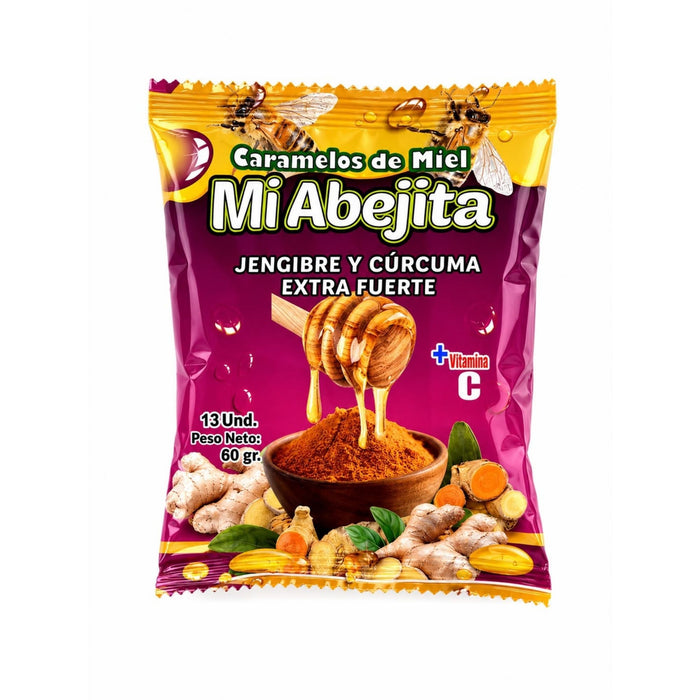 Caramelos Mi Abejita Jengibre Y Cúrcuma Bolsa X 13 Unidades