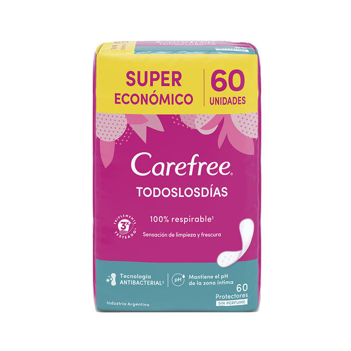 Protectores Diarios Carefree Económico Sin Perfume X 60 Unidades