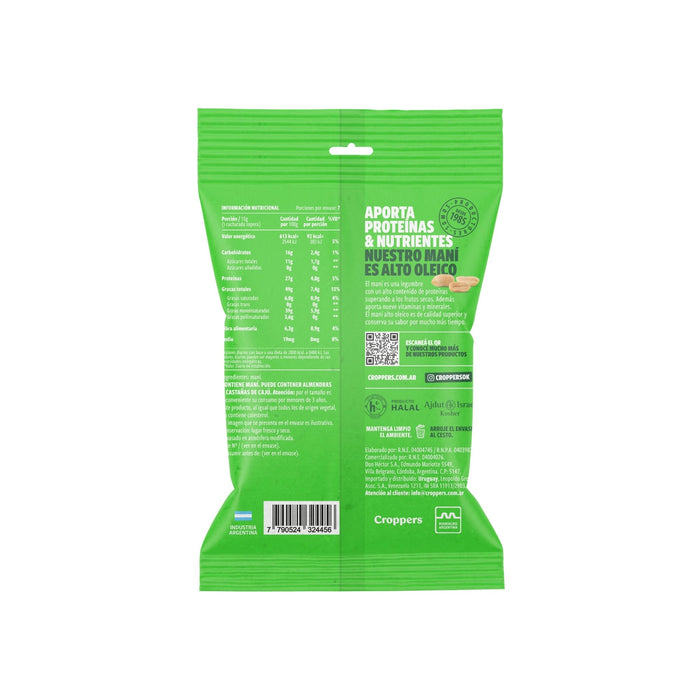 Mani Tostado Croppers Sin Sal X 105G