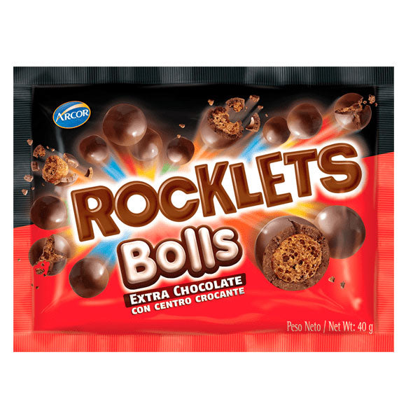 Arcor Rocklets Bolls Chocolate Confitado X 35G