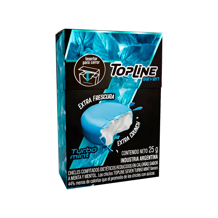 Chicle Top Line Seven Turbo Mint X 25G