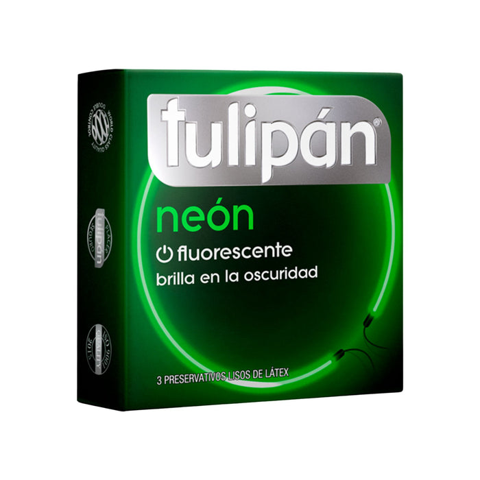 Preservativo Tulipán Neón 3 Unidades X Caja