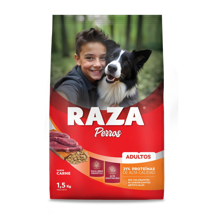 Croquetas Raza Perros Adultos Sabor Carne X 1.5Kg