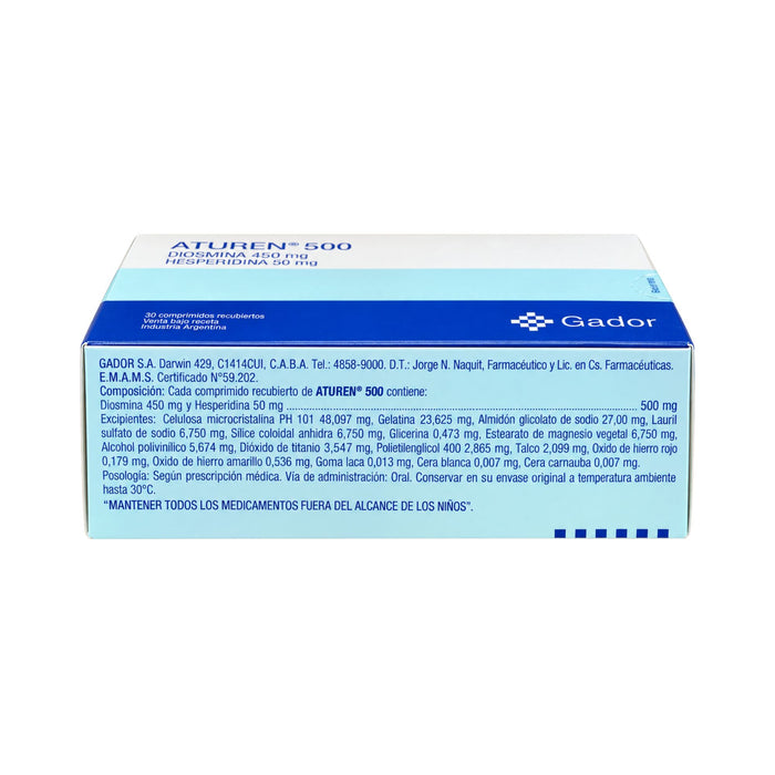 Aturen 500 Diosmina / Hesperidina X Comprimido
