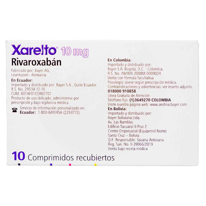 Xarelto 10Mg Rivaroxaban X Tableta