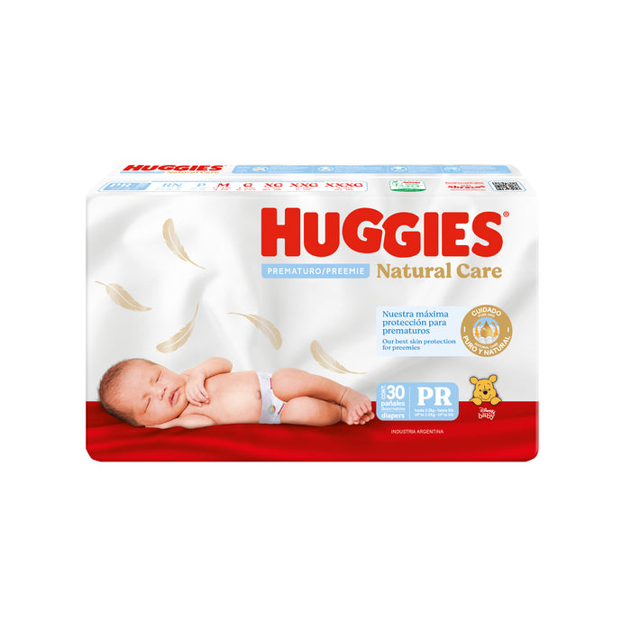 Pañales Natural Care Prematuro Huggies Hasta 2.2Kg X 30 Unidades