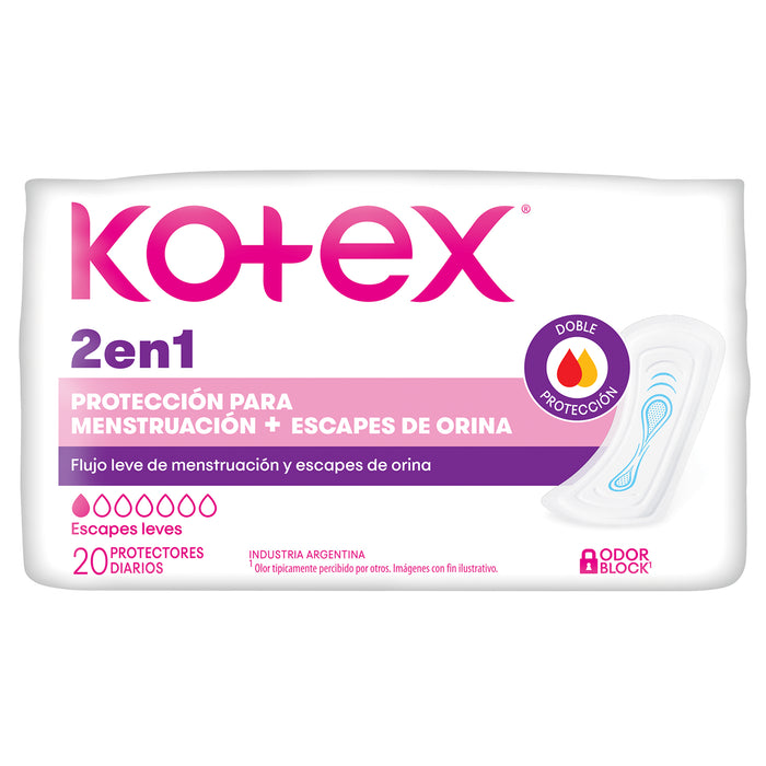 Kotex 2En1 Protectores Diarios X 20 Unidades