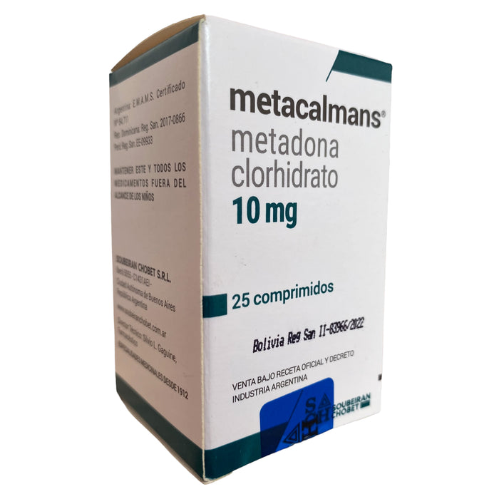 Metacalmans 10Mg Metadona Frasco X 25 Comprimidos