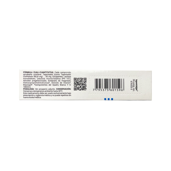 Tapentalgin Tapentadol 50Mg X Comprimido Recubierto