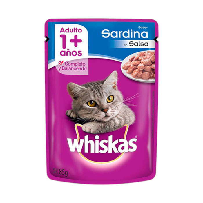 Alimento Whiskas Para Gato Sabor Sardina En Salsa X 85G