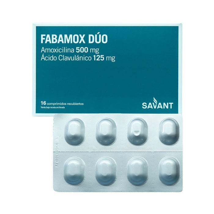Fabamox Duo 500Mg Amoxicilina 125Mg Ácido Clavulánico X Comprimidos