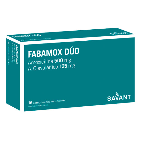 Fabamox Duo Amoxicilina 500Mg Y Acido Clavulanico 125Mg X Tableta